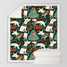 Load image into Gallery viewer, Christmas Wonderland Bull Terriers Soft Warm Fleece Blanket-Blanket-Blankets, Bull Terrier, Christmas, Dog Dad Gifts, Dog Mom Gifts, Home Decor-10