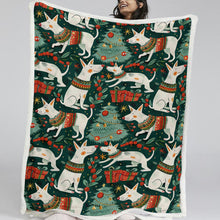 Load image into Gallery viewer, Christmas Wonderland Bull Terriers Soft Warm Fleece Blanket-Blanket-Blankets, Bull Terrier, Christmas, Dog Dad Gifts, Dog Mom Gifts, Home Decor-11