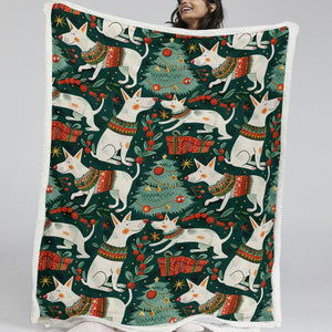 Christmas Wonderland Bull Terriers Soft Warm Fleece Blanket-Blanket-Blankets, Bull Terrier, Christmas, Dog Dad Gifts, Dog Mom Gifts, Home Decor-11