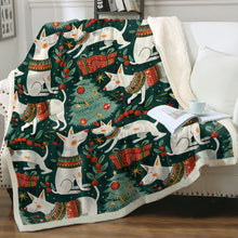 Load image into Gallery viewer, Christmas Wonderland Bull Terriers Soft Warm Fleece Blanket-Blanket-Blankets, Bull Terrier, Christmas, Dog Dad Gifts, Dog Mom Gifts, Home Decor-12