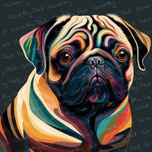 Load image into Gallery viewer, Chromatic Contemplation Cubist Pug Wall Art Poster-Art-Dog Art, Home Decor, Poster, Pug-1