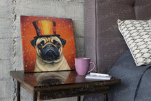 Load image into Gallery viewer, Circus Ringmaster Pug Framed Wall Art Poster-Art-Dog Art, Home Decor, Pug-Framed Light Canvas-Small - 8x8&quot;-1