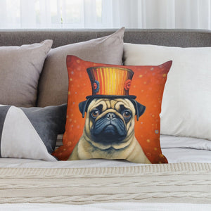 Circus Ringmaster Pug Plush Pillow Case-Cushion Cover-Dog Dad Gifts, Dog Mom Gifts, Home Decor, Pillows, Pug-2