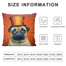 Load image into Gallery viewer, Circus Ringmaster Pug Plush Pillow Case-Cushion Cover-Dog Dad Gifts, Dog Mom Gifts, Home Decor, Pillows, Pug-6