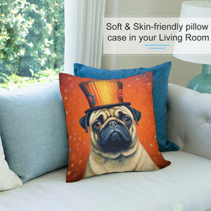Circus Ringmaster Pug Plush Pillow Case-Cushion Cover-Dog Dad Gifts, Dog Mom Gifts, Home Decor, Pillows, Pug-7