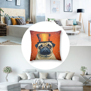 Circus Ringmaster Pug Plush Pillow Case-Cushion Cover-Dog Dad Gifts, Dog Mom Gifts, Home Decor, Pillows, Pug-8