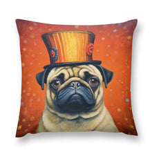 Load image into Gallery viewer, Circus Ringmaster Pug Plush Pillow Case-Cushion Cover-Dog Dad Gifts, Dog Mom Gifts, Home Decor, Pillows, Pug-12 &quot;×12 &quot;-1