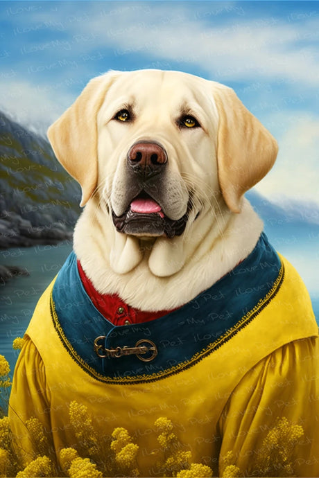 Classical Canadian Cutie Yellow Labrador Wall Art Poster-Art-Dog Art, Home Decor, Labrador, Poster-1