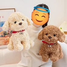 Load image into Gallery viewer, Cockapoo Plush Toy - White / Cream, Apricot / Red Colors - Red Collar with Double Bell Design-Stuffed Animals-17