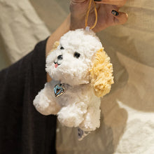 Load image into Gallery viewer, Cockapoo Soft Toy - Small - Silver Collar Sitting White Tan Cockapoo Plush Toy-3