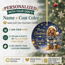Load image into Gallery viewer, Cocker Spaniel Christmas Ornament - Cozy Winter Pet Portrait Design - Personalize with Photo and Name-Christmas Ornament-Christmas,Christmas Ornament,Personalize Artwork-2