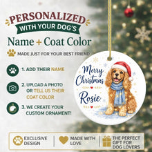 Load image into Gallery viewer, Cocker Spaniel Christmas Ornament - Cozy Winter Pet Portrait Design - Personalize with Photo and Name-Christmas Ornament-Christmas,Christmas Ornament,Personalize Artwork-2