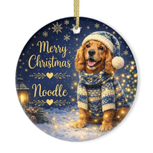 Load image into Gallery viewer, Cocker Spaniel Christmas Ornament - Cozy Winter Pet Portrait Design - Personalize with Photo and Name-Christmas Ornament-Christmas,Christmas Ornament,Personalize Artwork-3