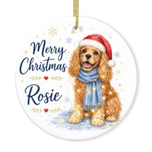 Load image into Gallery viewer, Cocker Spaniel Christmas Ornament - Cozy Winter Pet Portrait Design - Personalize with Photo and Name-Christmas Ornament-Christmas,Christmas Ornament,Personalize Artwork-3