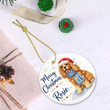 Load image into Gallery viewer, Cocker Spaniel Christmas Ornament - Cozy Winter Pet Portrait Design - Personalize with Photo and Name-Christmas Ornament-Christmas,Christmas Ornament,Personalize Artwork-4