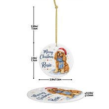 Load image into Gallery viewer, Cocker Spaniel Christmas Ornament - Cozy Winter Pet Portrait Design - Personalize with Photo and Name-Christmas Ornament-Christmas,Christmas Ornament,Personalize Artwork-5
