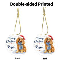 Load image into Gallery viewer, Cocker Spaniel Christmas Ornament - Cozy Winter Pet Portrait Design - Personalize with Photo and Name-Christmas Ornament-Christmas,Christmas Ornament,Personalize Artwork-6