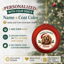 Load image into Gallery viewer, Cocker Spaniel Ornament - Classic Red Round Shape - Santa's Favourite Design - Personalized with Photo and Name-Christmas Ornament-Christmas,Christmas Ornament,Cocker Spaniel,Personalize Artwork-2