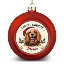 Load image into Gallery viewer, Cocker Spaniel Ornament - Classic Red Round Shape - Santa's Favourite Design - Personalized with Photo and Name-Christmas Ornament-Christmas,Christmas Ornament,Cocker Spaniel,Personalize Artwork-4