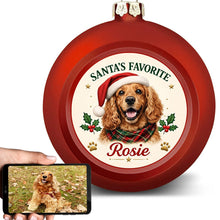Load image into Gallery viewer, Cocker Spaniel Ornament - Classic Red Round Shape - Santa's Favourite Design - Personalized with Photo and Name-Christmas Ornament-Christmas,Christmas Ornament,Cocker Spaniel,Personalize Artwork-1