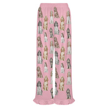 Load image into Gallery viewer, Cocker Spaniel Pajama Pants for Women - Ruffle Hem Design - Watercolor Elegance Cocker Spaniels-Pajamas-Apparel,Cocker Spaniel,Dog Mom Gifts,Pajamas-11