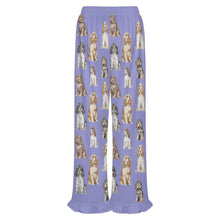 Load image into Gallery viewer, Cocker Spaniel Pajama Pants for Women - Ruffle Hem Design - Watercolor Elegance Cocker Spaniels-Pajamas-Apparel,Cocker Spaniel,Dog Mom Gifts,Pajamas-16