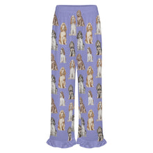 Load image into Gallery viewer, Cocker Spaniel Pajama Pants for Women - Ruffle Hem Design - Watercolor Elegance Cocker Spaniels-Pajamas-Apparel,Cocker Spaniel,Dog Mom Gifts,Pajamas-18