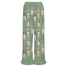 Load image into Gallery viewer, Cocker Spaniel Pajama Pants for Women - Ruffle Hem Design - Watercolor Elegance Cocker Spaniels-Pajamas-Apparel,Cocker Spaniel,Dog Mom Gifts,Pajamas-20