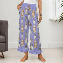 Load image into Gallery viewer, Cocker Spaniel Pajama Pants for Women - Ruffle Hem Design - Watercolor Elegance Cocker Spaniels-Pajamas-Apparel,Cocker Spaniel,Dog Mom Gifts,Pajamas-17