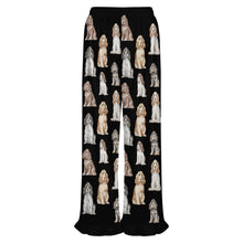 Load image into Gallery viewer, Cocker Spaniel Pajama Pants for Women - Ruffle Hem Design - Watercolor Elegance Cocker Spaniels-Pajamas-Apparel,Cocker Spaniel,Dog Mom Gifts,Pajamas-6