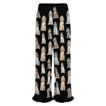 Load image into Gallery viewer, Cocker Spaniel Pajama Pants for Women - Ruffle Hem Design - Watercolor Elegance Cocker Spaniels-Pajamas-Apparel,Cocker Spaniel,Dog Mom Gifts,Pajamas-8