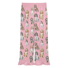Load image into Gallery viewer, Cocker Spaniel Pajama Pants for Women - Ruffle Hem Design - Watercolor Elegance Cocker Spaniels-Pajamas-Apparel,Cocker Spaniel,Dog Mom Gifts,Pajamas-10