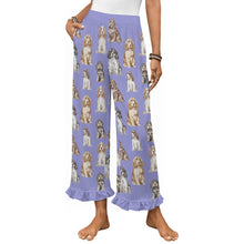 Load image into Gallery viewer, Cocker Spaniel Pajama Pants for Women - Ruffle Hem Design - Watercolor Elegance Cocker Spaniels-Pajamas-Apparel,Cocker Spaniel,Dog Mom Gifts,Pajamas-Lavender-S-14