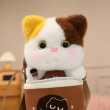 Load image into Gallery viewer, Coffee Cat Plush - Calico Cat in a Coffee Cup - Plush Toy with Sling Bag-10