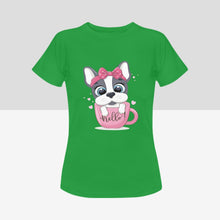 Load image into Gallery viewer, Coffee Cup Boston Terrier Women&#39;s Cotton T-Shirts - 5 Colors-Apparel-Apparel, Boston Terrier, Shirt, T Shirt-10