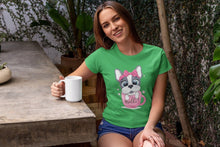 Load image into Gallery viewer, Coffee Cup Boston Terrier Women&#39;s Cotton T-Shirts - 5 Colors-Apparel-Apparel, Boston Terrier, Shirt, T Shirt-Green-Small-5