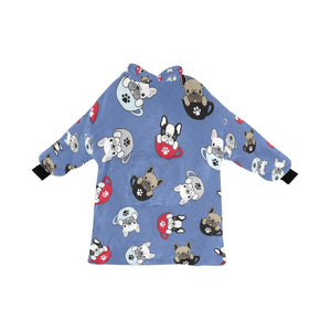 Coffee Cup Frenchies Blanket Hoodie for Women-Apparel-Apparel, Blankets-SteelBlue-ONE SIZE-5