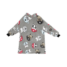 Load image into Gallery viewer, Coffee Cup Frenchies Blanket Hoodie for Women-Apparel-Apparel, Blankets-DarkGray-ONE SIZE-12