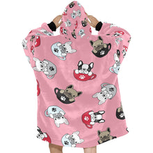 Load image into Gallery viewer, Coffee Cup Frenchies Blanket Hoodie for Women-Apparel-Apparel, Blankets-4