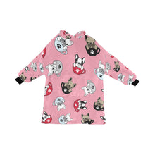 Load image into Gallery viewer, Coffee Cup Frenchies Blanket Hoodie for Women-Apparel-Apparel, Blankets-LightPink-ONE SIZE-1