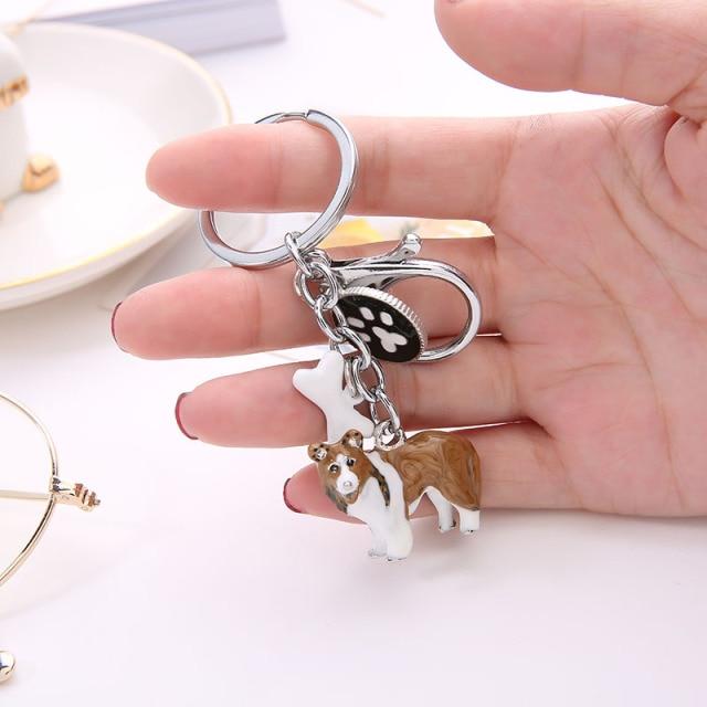 Acrylic French Bulldog Pug Dog Key Chains Ring Keychains Keyring Jewelry  For Women Girls Bag Car Pendant Gifts