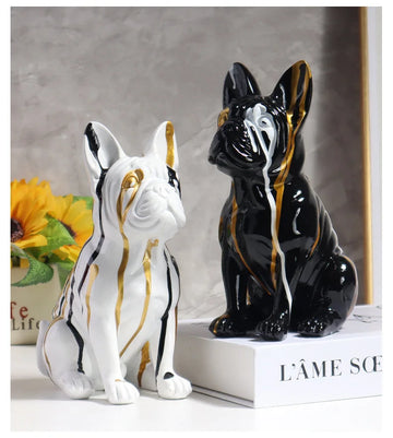 Color Drip French Bulldog Resin Statues 5 360x