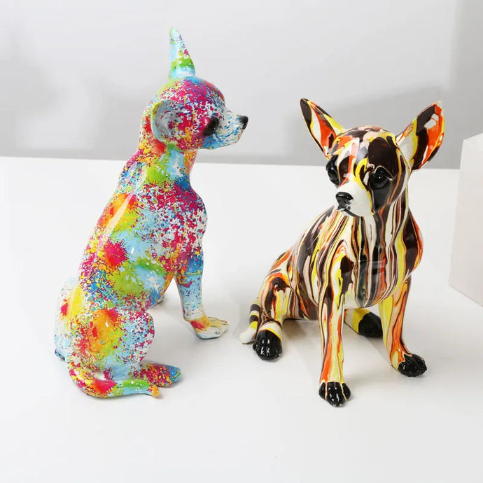 Color Splash Chihuahuas Hydro Drip Art Statues-Home Decor-Chihuahua, Dog Dad Gifts, Dog Mom Gifts, Home Decor, Statue-1