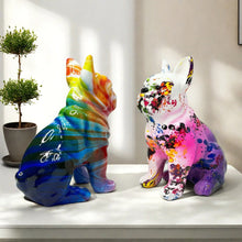 Load image into Gallery viewer, Color Swirl Sitting French Bulldog Resin Statues-3