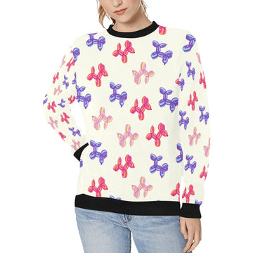 Colorful Balloon Poodles Sweatshirt For Women Ivory White S 360x
