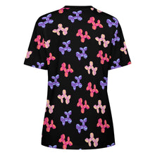 Load image into Gallery viewer, Colorful Balloon Poodles Women's Cotton T-Shirt-Apparel--39