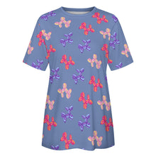 Load image into Gallery viewer, Colorful Balloon Poodles Women's Cotton T-Shirt-Apparel--11