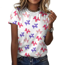 Load image into Gallery viewer, Colorful Balloon Poodles Women's Cotton T-Shirt-Apparel-Ivory White-2XS-1