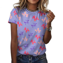 Load image into Gallery viewer, Colorful Balloon Poodles Women's Cotton T-Shirt-Apparel-Lavender Purple-2XS-19