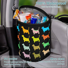 Load image into Gallery viewer, Colorful Basset Hound Silhouettes Multipurpose Car Storage Bag-Car Accessories-Bags, Basset Hound, Car Accessories-Black-7